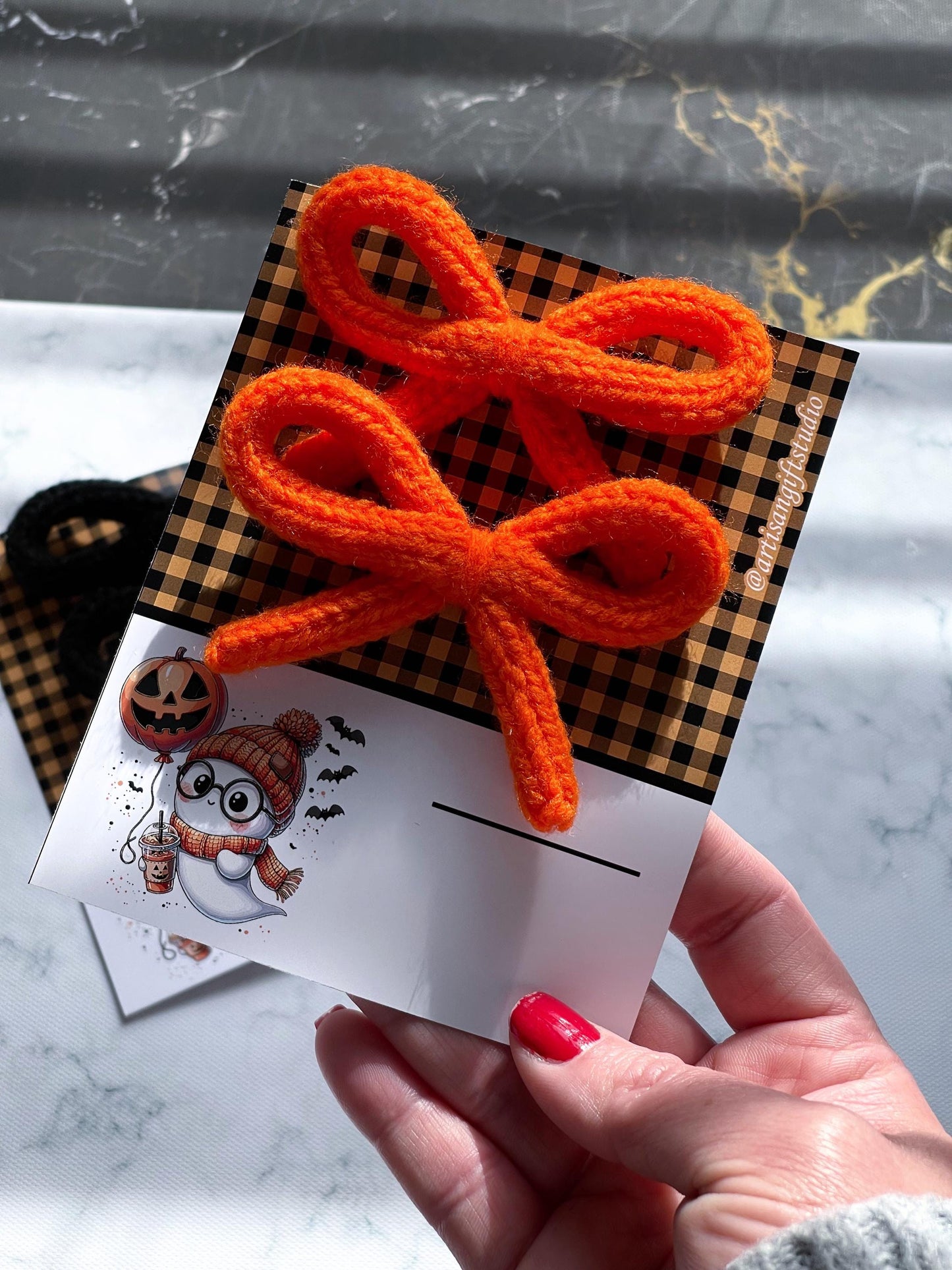 Crochet Halloween Bow Hair Clips: Handmade Fall Hair Accessories