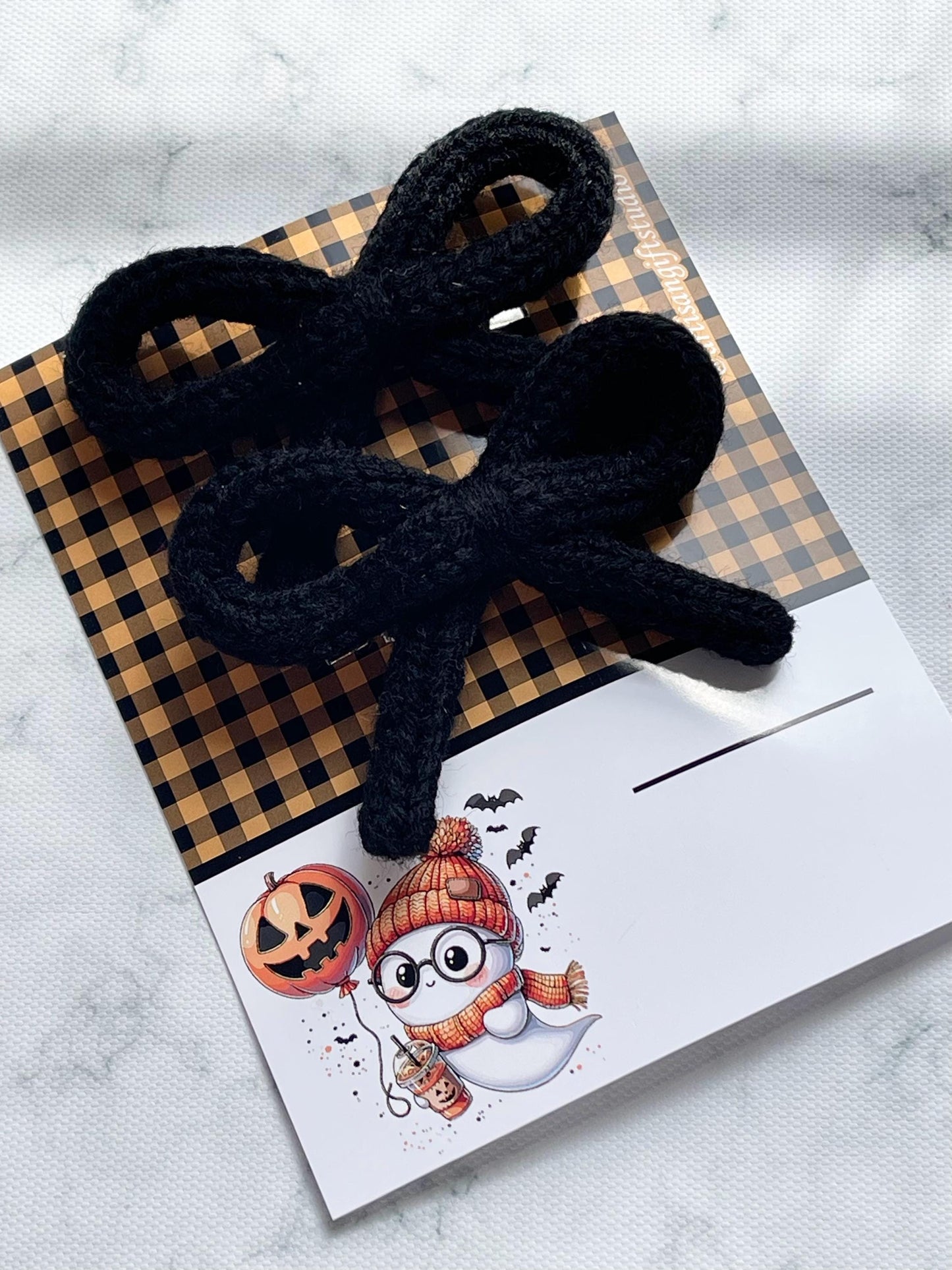 Crochet Halloween Bow Hair Clips: Handmade Fall Hair Accessories