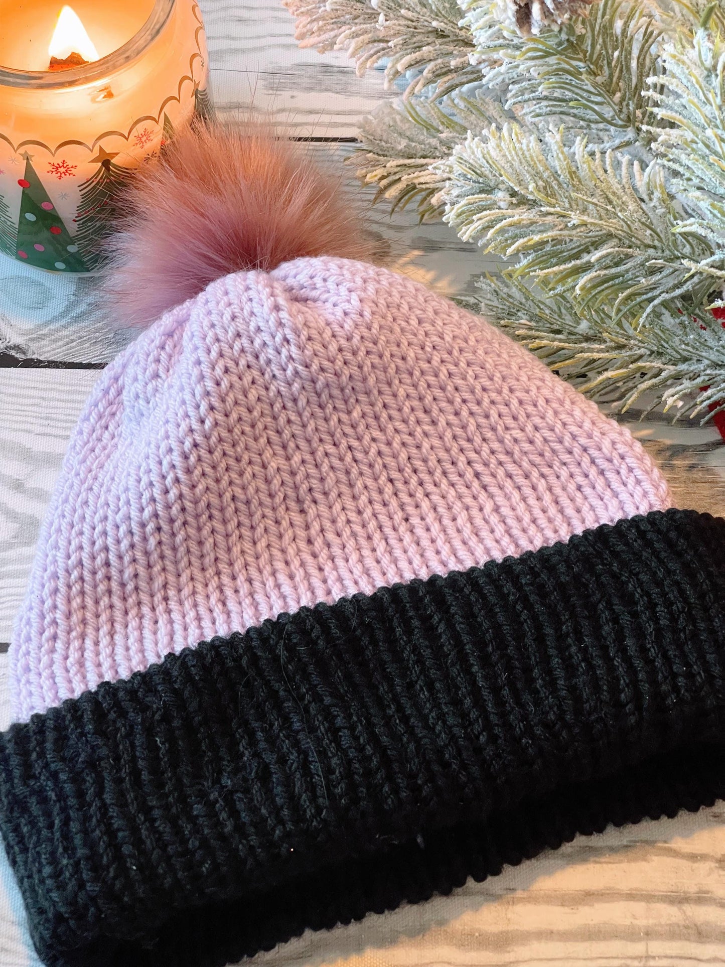 Handmade Knit Beanie: Customizable Pom Pom Winter Hat