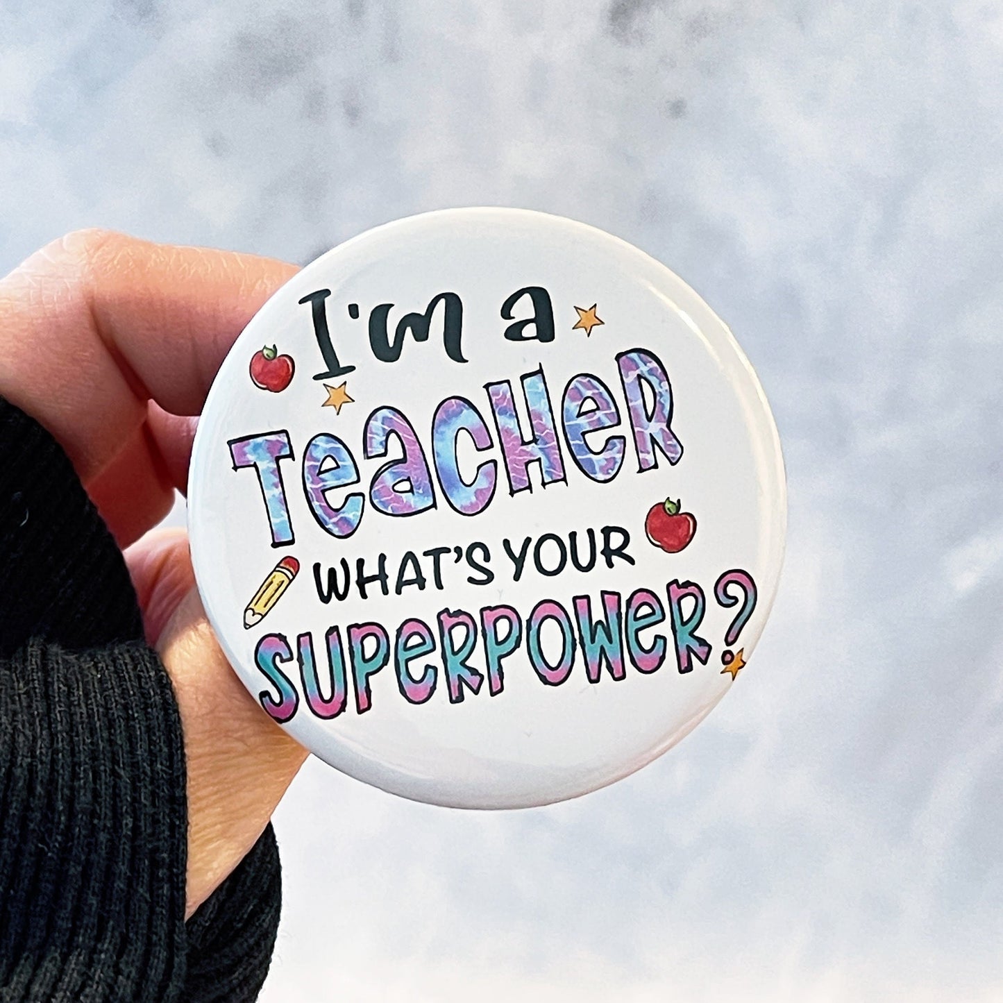 Teachers Round Button, Custom Button Badge, pinback Buttons, gift for teachers, Same Day Shipping!