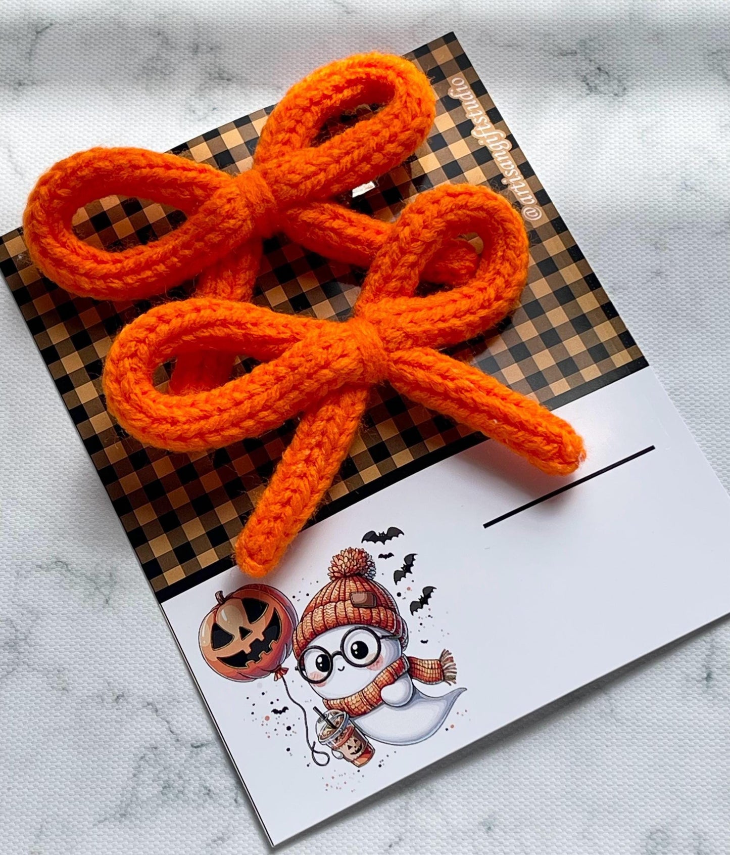 Crochet Halloween Bow Hair Clips: Handmade Fall Hair Accessories